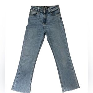 Urban Outfitters BDG Kick Flare High Rise Cropped Raw Hem Jean